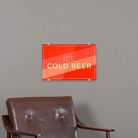 Cgsignlab | בירה קרה קרח -אלכסוני מודרני שלט אקרילי פרימיום | 18 x12